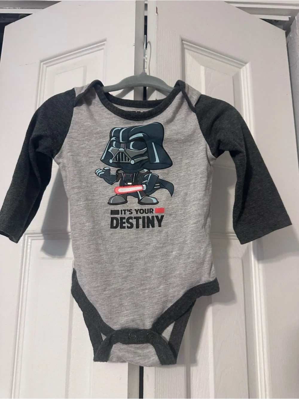 Star Wars Grey & Dark Grey Darth Vader Baby One-Piece